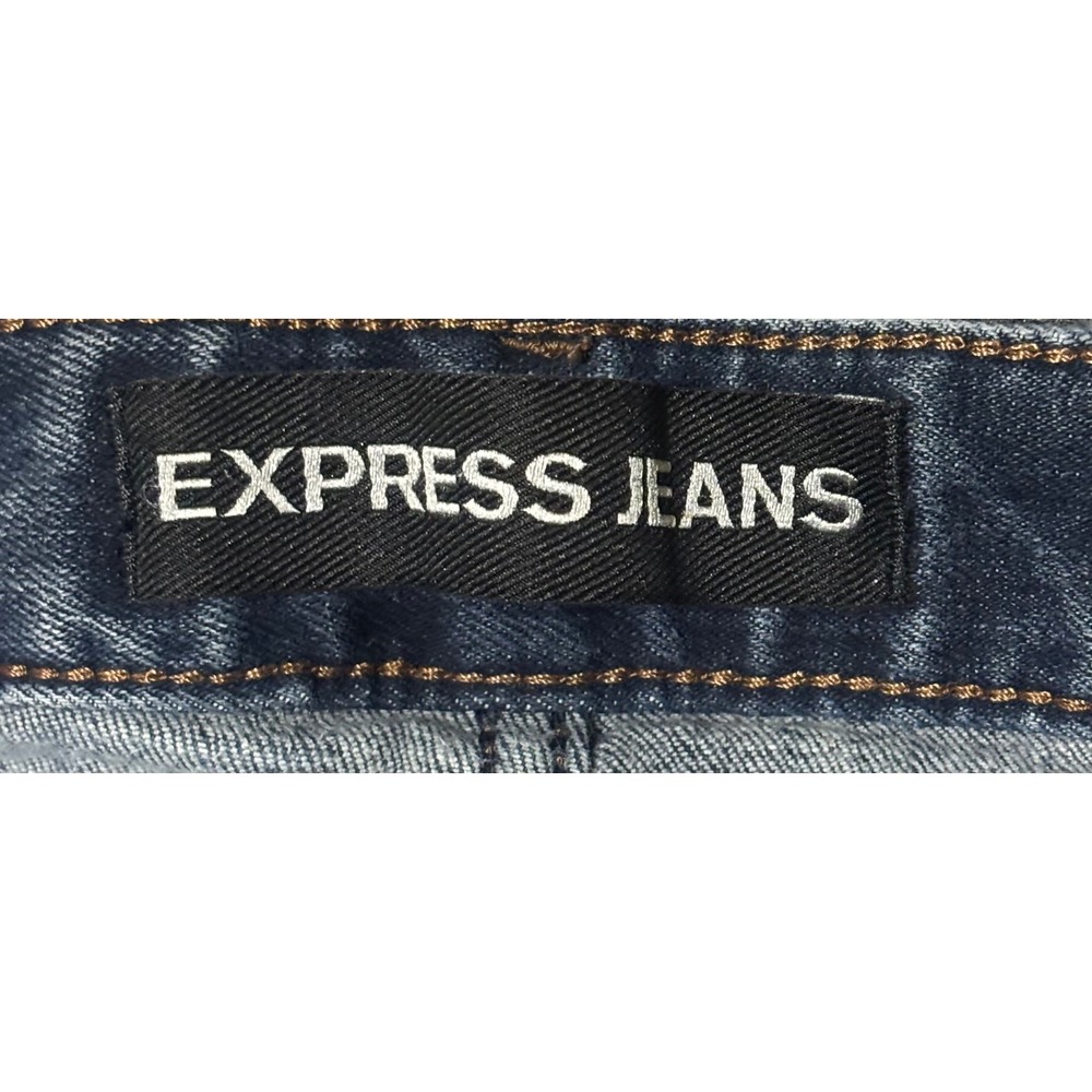 EXPRESS Jeans Barely Boot Stella Low Rise Dark Wash Denim Women's Size 12R - Picture 5 of 8